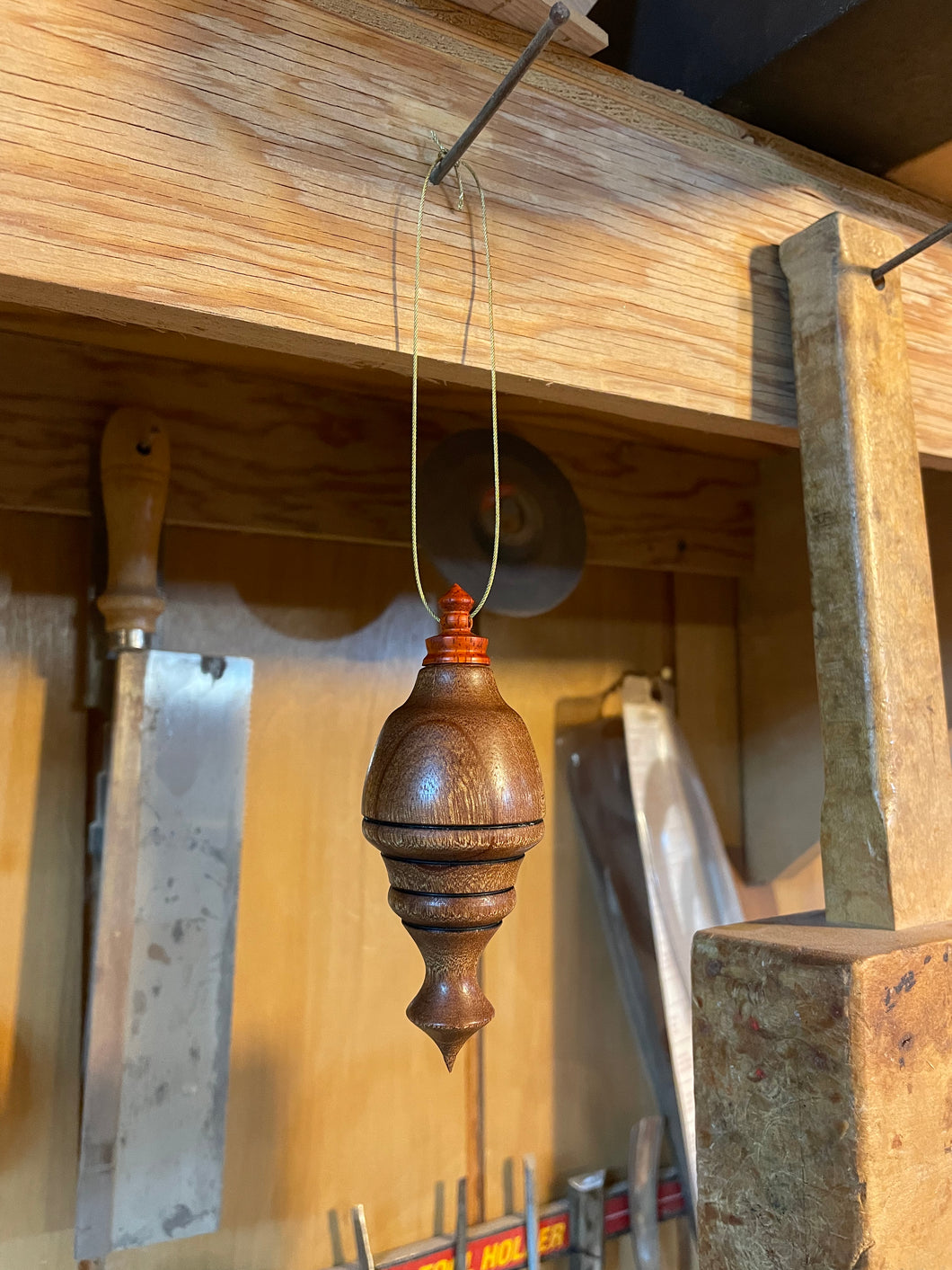 Tzalam with Padauk Topper Ornament